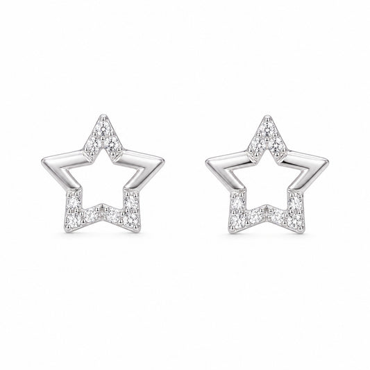 925 Sterling Silver Celestial Star Stud Earrings