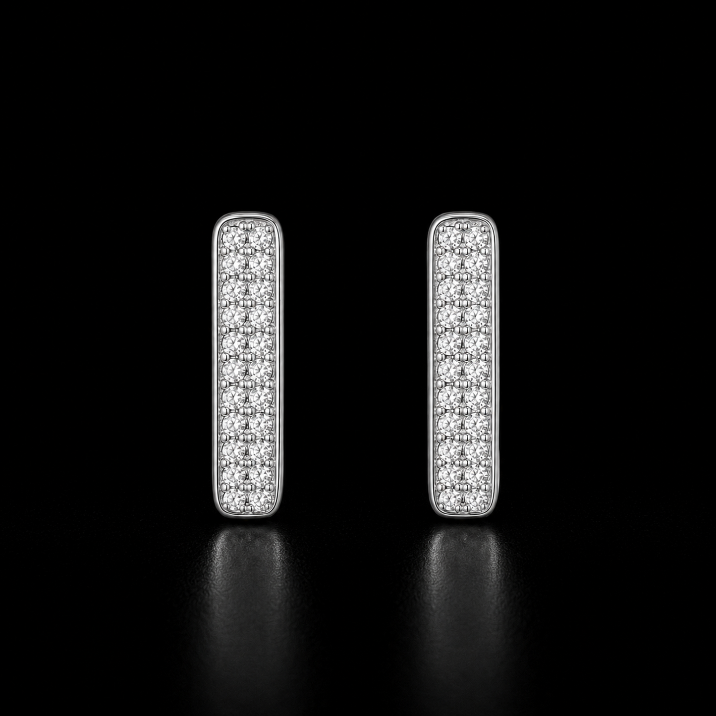 Pavé Bar Stud Earrings