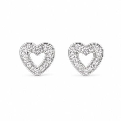 Open Heart Pavé Stud Earrings