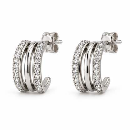 Layered Sparkle Hoop Earrings