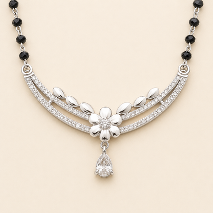 Celestial Bloom 925 Silver Mangalsutra Necklace