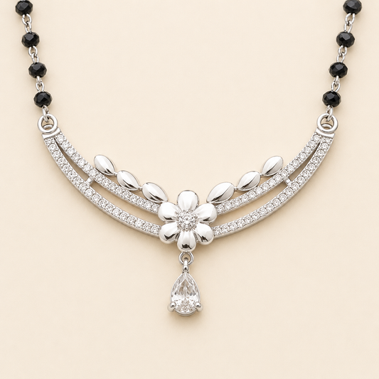 Celestial Bloom 925 Silver Mangalsutra Necklace