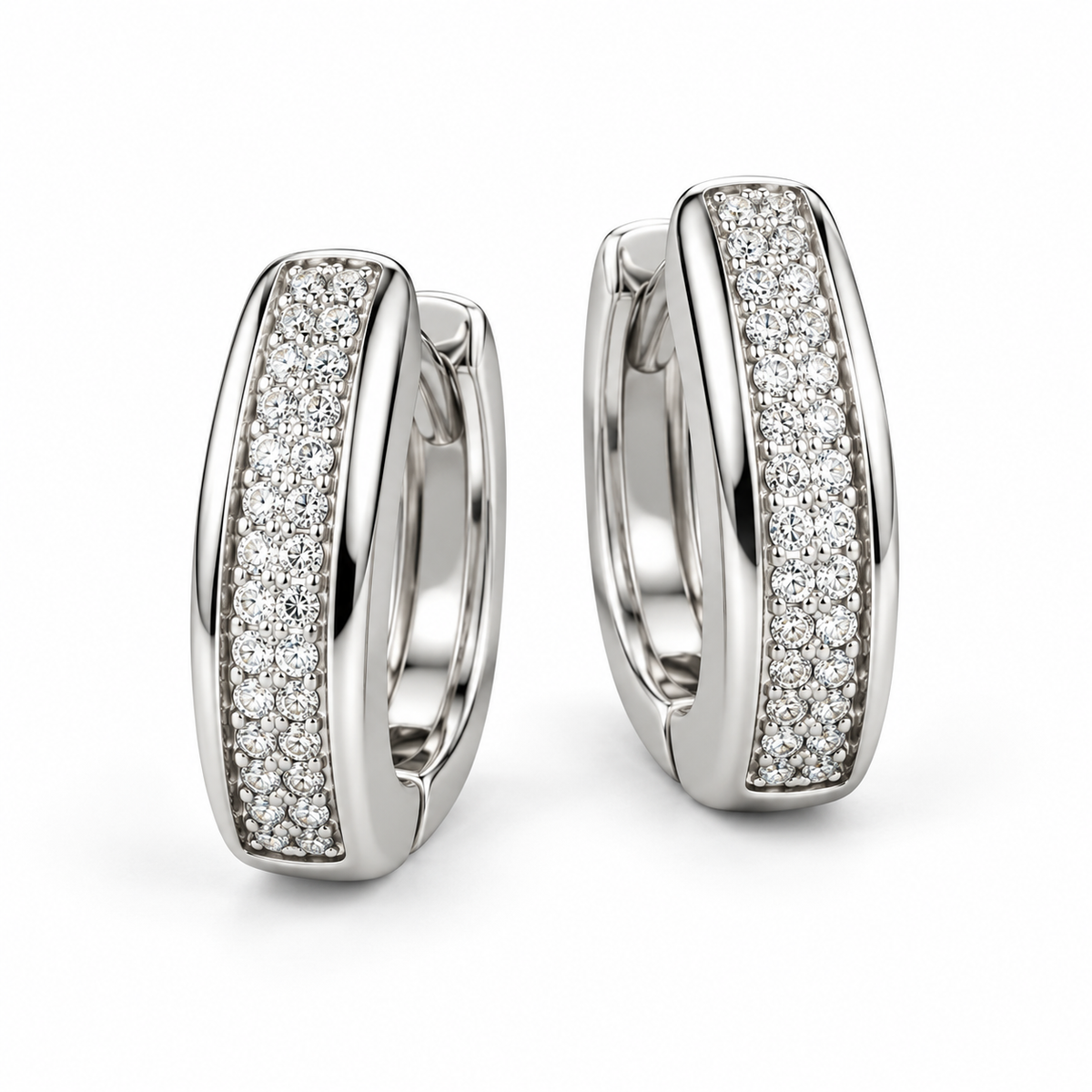 Pavé Huggie Hoop Earring