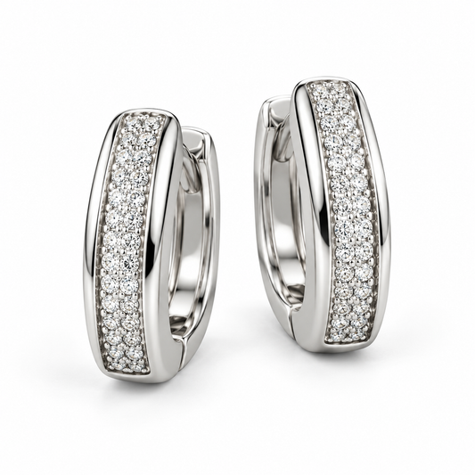 Pavé Huggie Hoop Earring