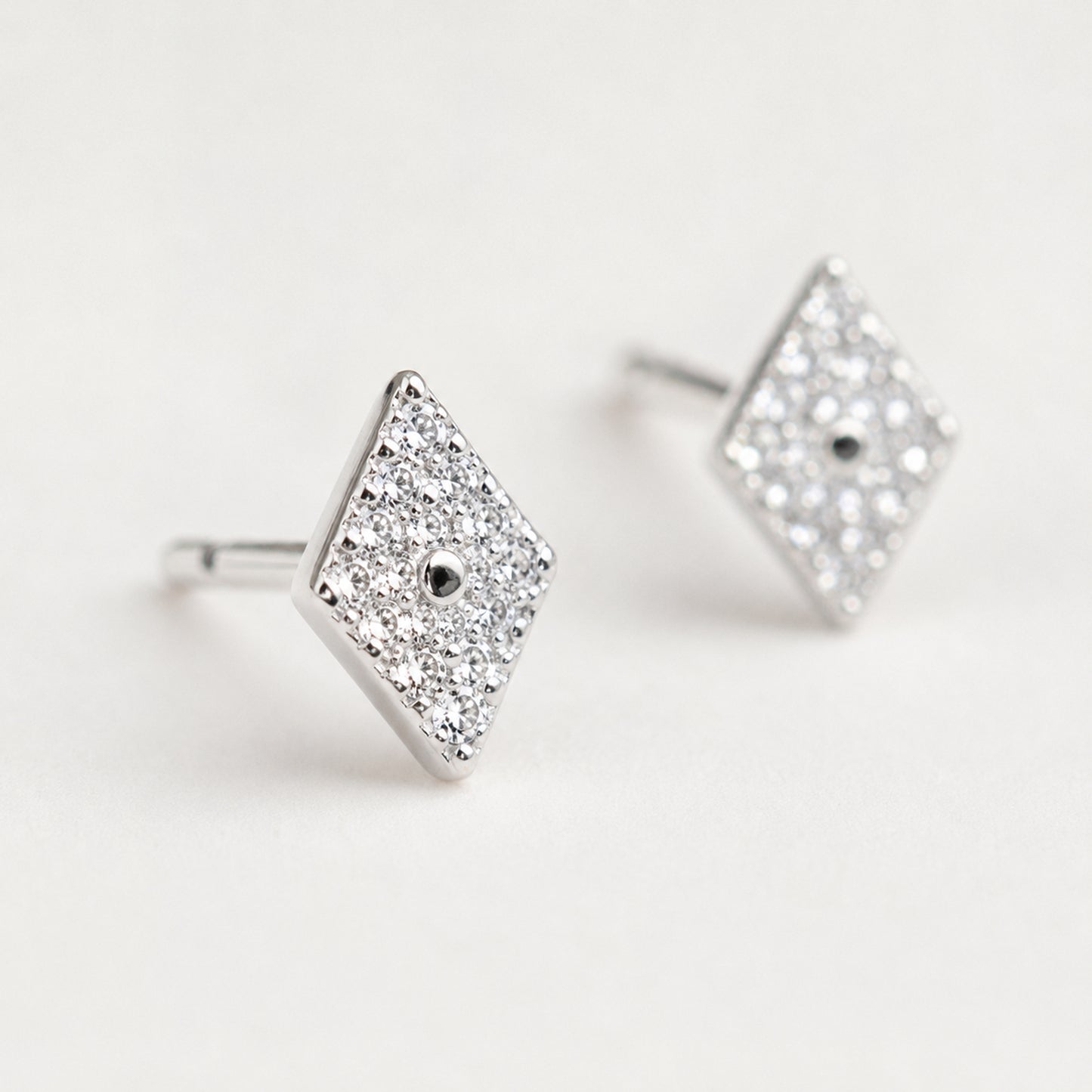 Pavé Rhombus Stud Earrings