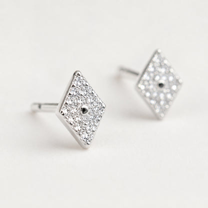 Pavé Rhombus Stud Earrings