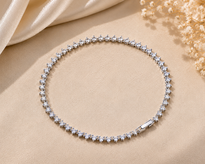 Heart Crystal Anklet | 925 Sterling Silver | Vzyra