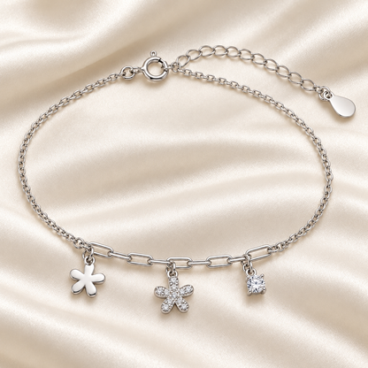 Daisy Charm Silver Bracelet