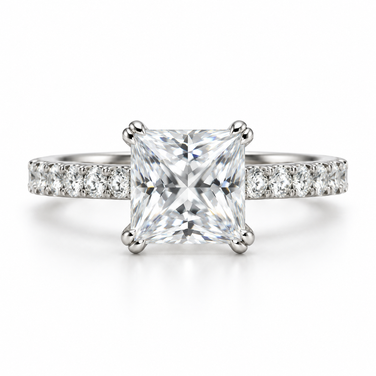 Princess-Cut Silver Ring
