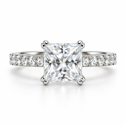 Princess-Cut Silver Ring