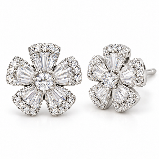 Radiant Blossom Stud Earrings