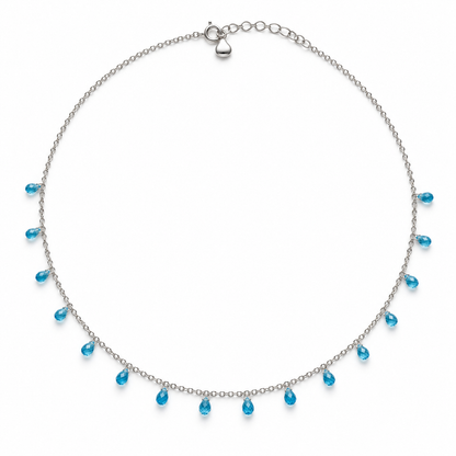 Blue Teardrop Necklace