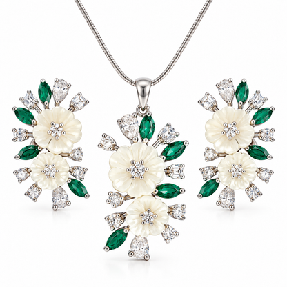 Ivory Garden Necklace & Earrings Set