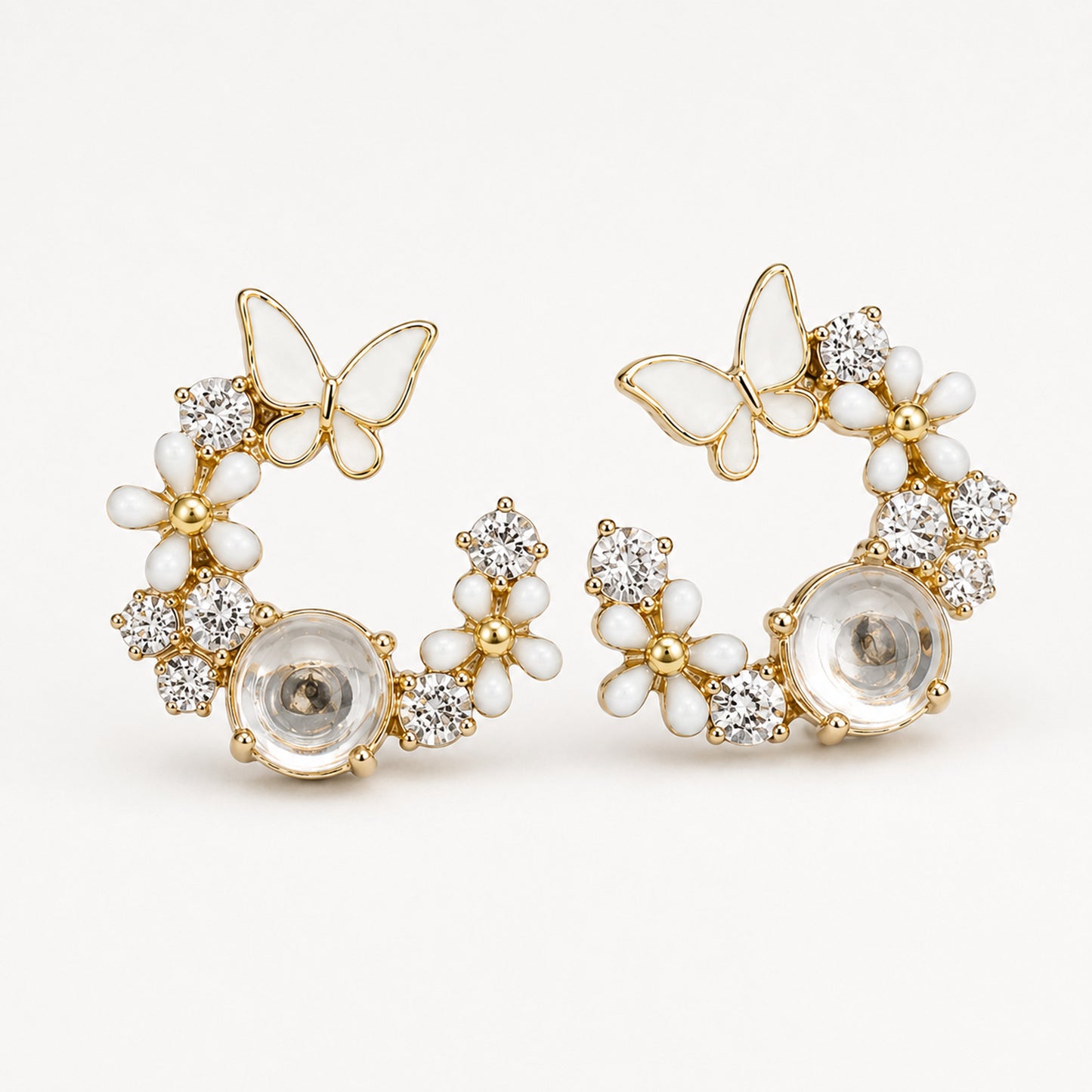925 Sterling Silver Butterfly Garden Earrings