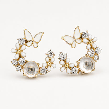 925 Sterling Silver Butterfly Garden Earrings