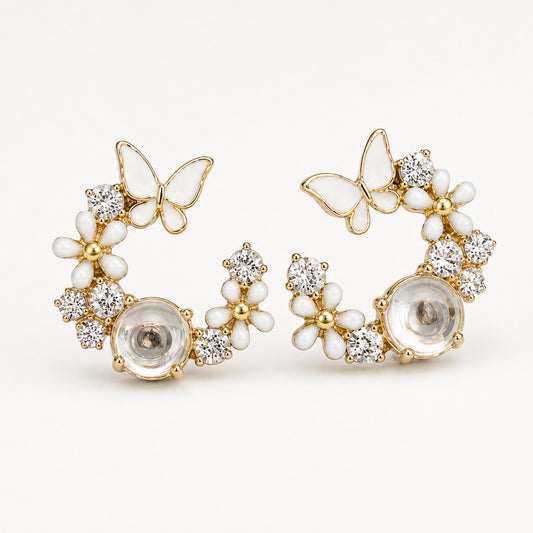 925 Sterling Silver Butterfly Garden Earrings