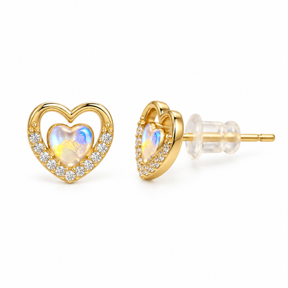 Aurora Heart Stud Earrings