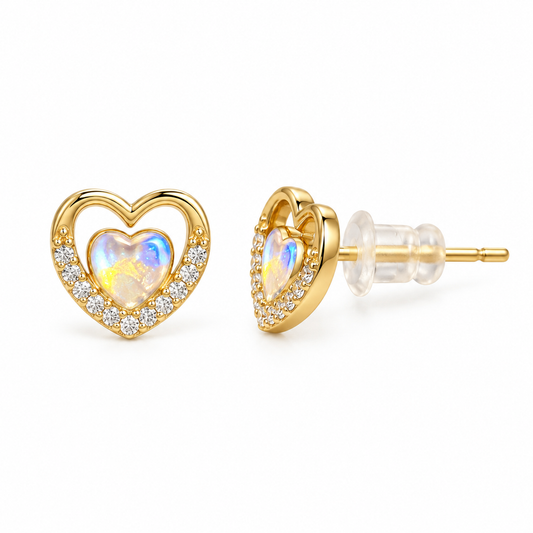 Aurora Heart Stud Earrings