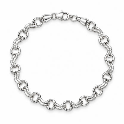Silver Rope Link Bracelet