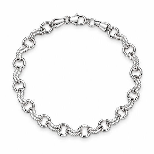 Silver Rope Link Bracelet