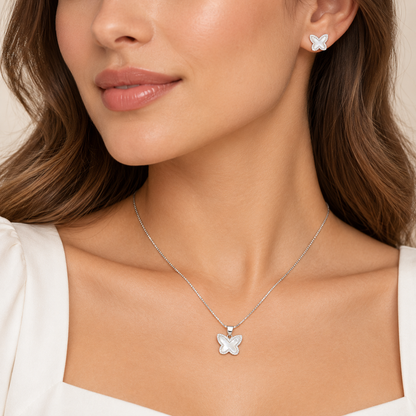 Luna Butterfly Necklace & Earring Set