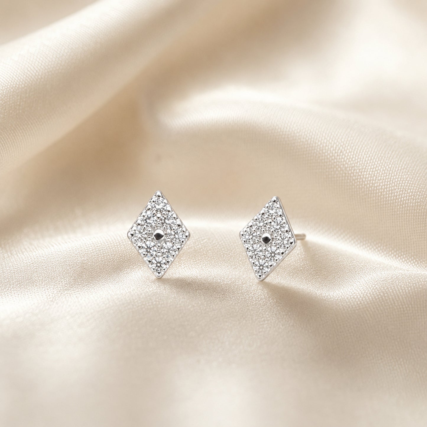 Pavé Rhombus Stud Earrings