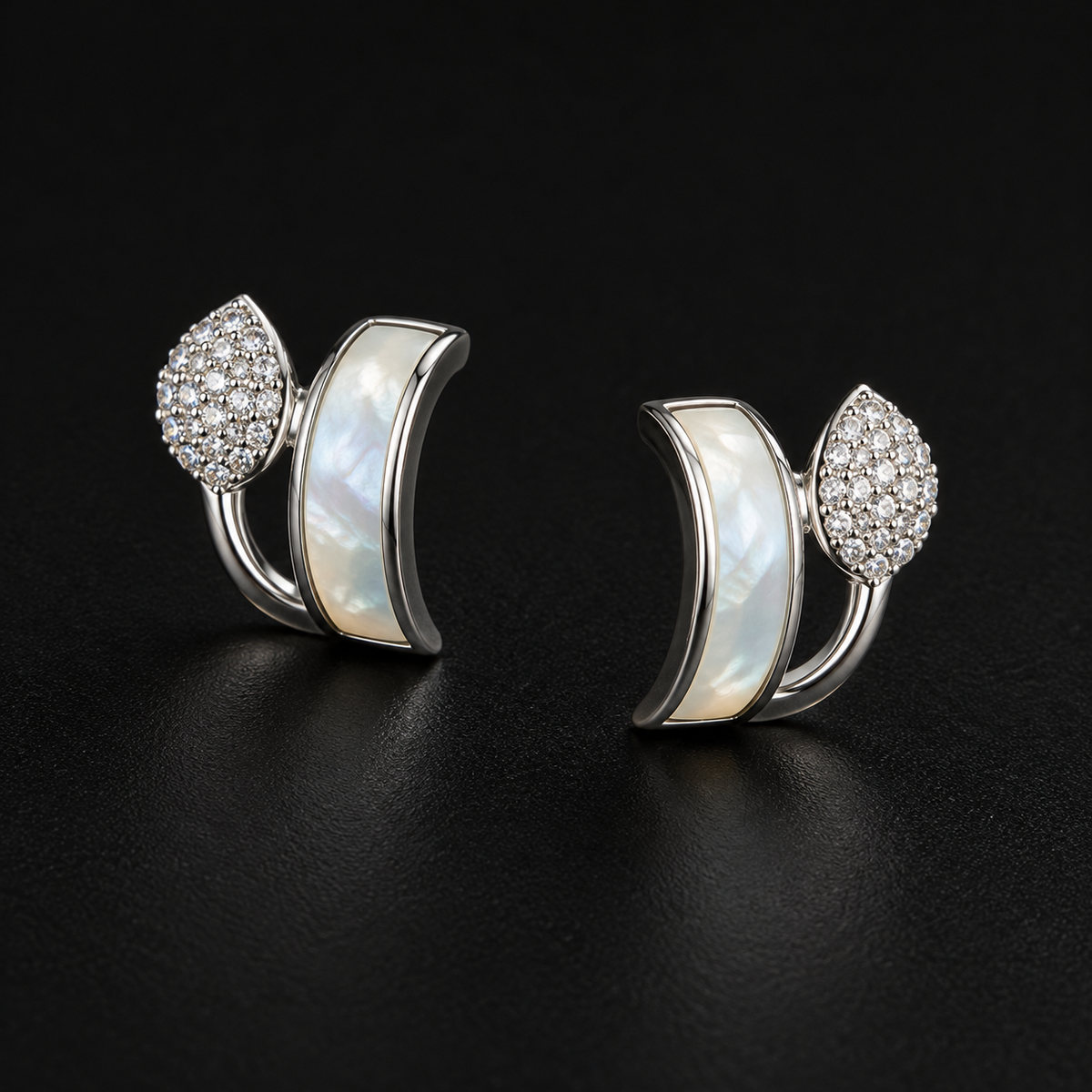 Pearlescent Leaf Earrings