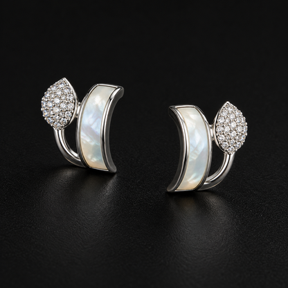 Pearlescent Leaf Earrings