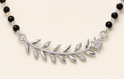 925 Sterling Silver Leaf & Floral Mangalsutra