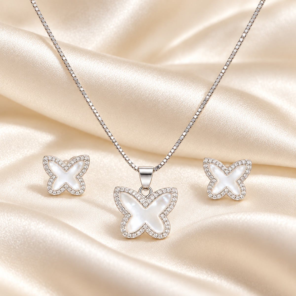 Luna Butterfly Necklace & Earring Set