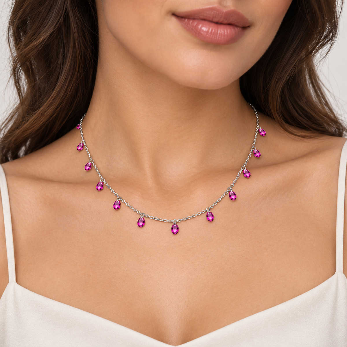 Pink Drop Necklace