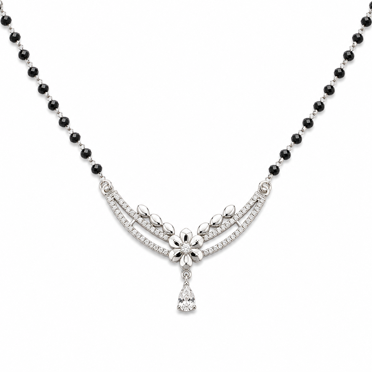 Celestial Bloom 925 Silver Mangalsutra Necklace
