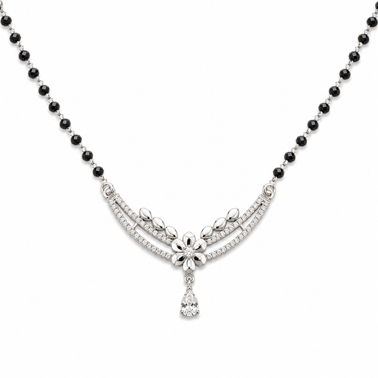 Celestial Bloom 925 Silver Mangalsutra Necklace