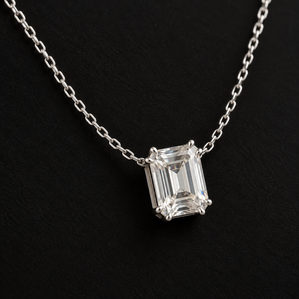 Rectangular Solitaire Necklace