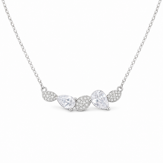 925 Sterling Silver Five-Leaf Necklace