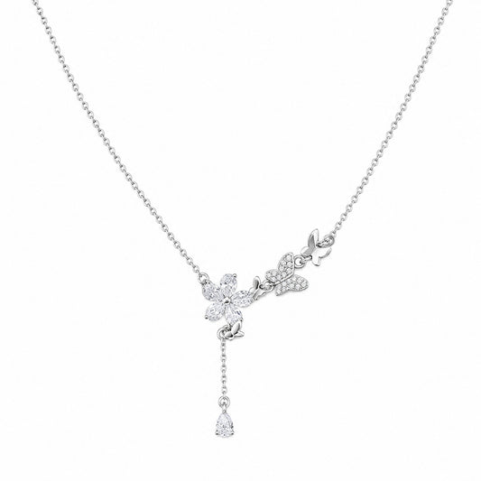 Butterfly Bloom Drop Necklace