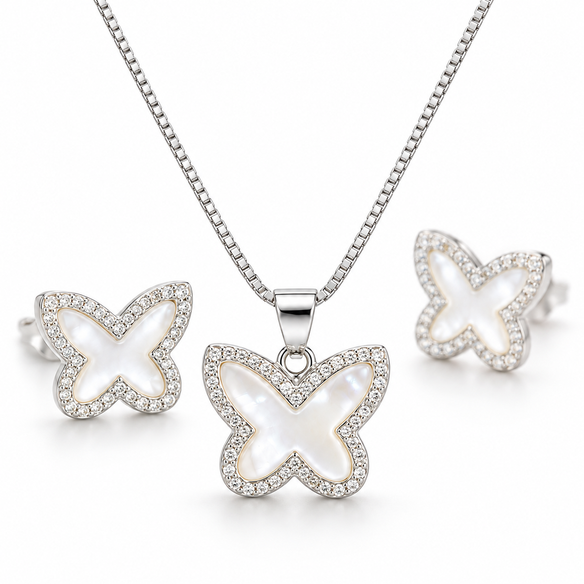 Luna Butterfly Necklace & Earring Set