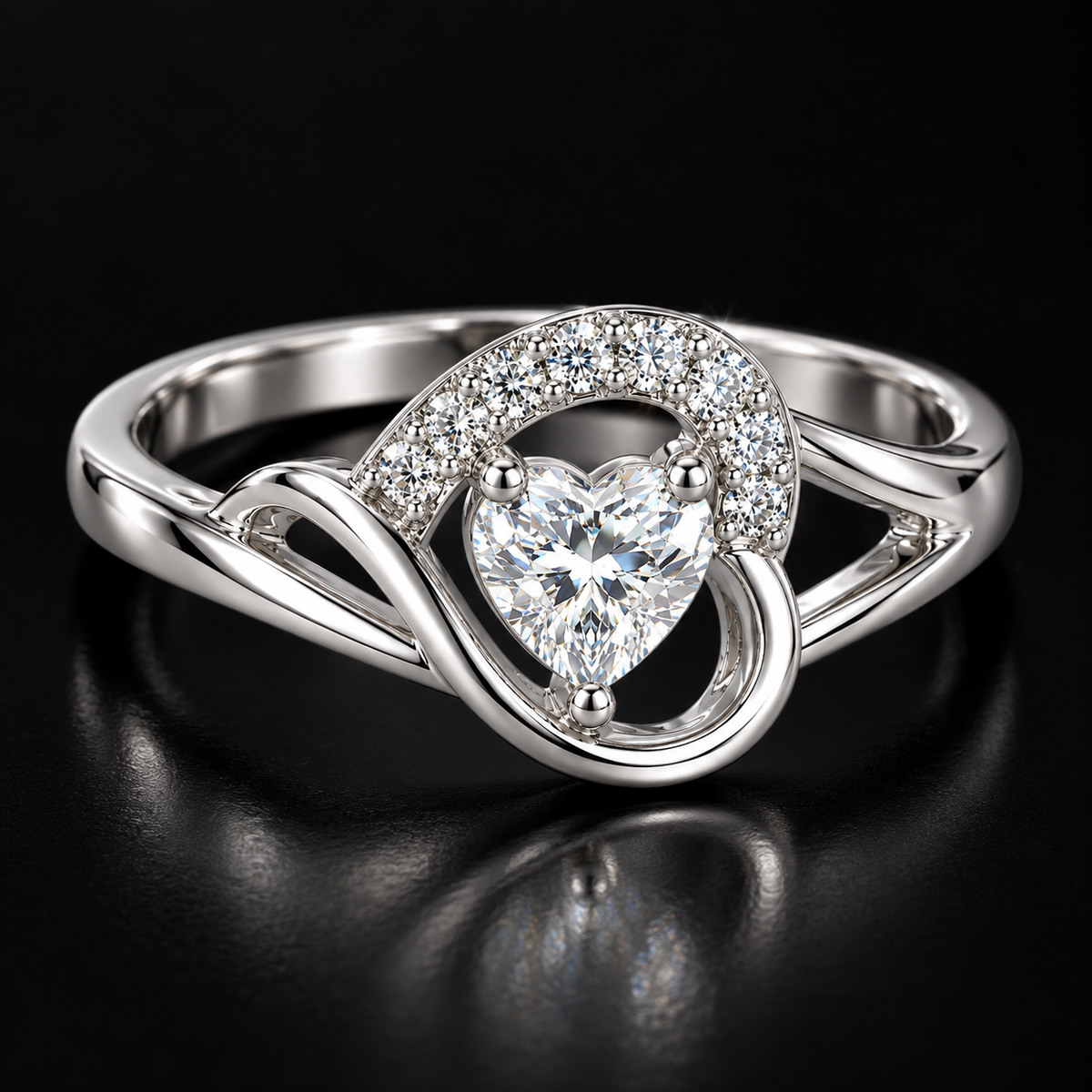 Heart of Elegance Silver Ring