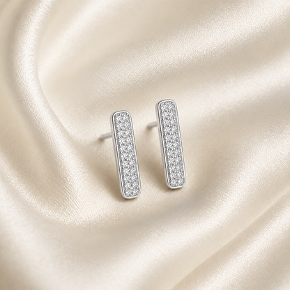 Pavé Bar Stud Earrings