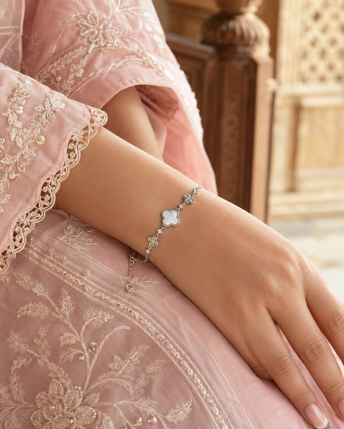Celestial Clover Sterling Silver Bracelet