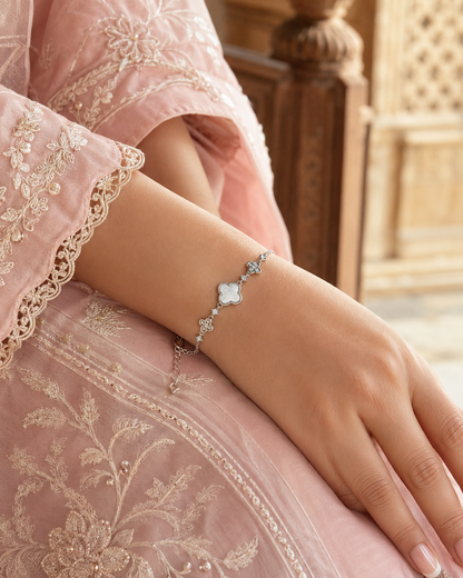 Celestial Clover Sterling Silver Bracelet