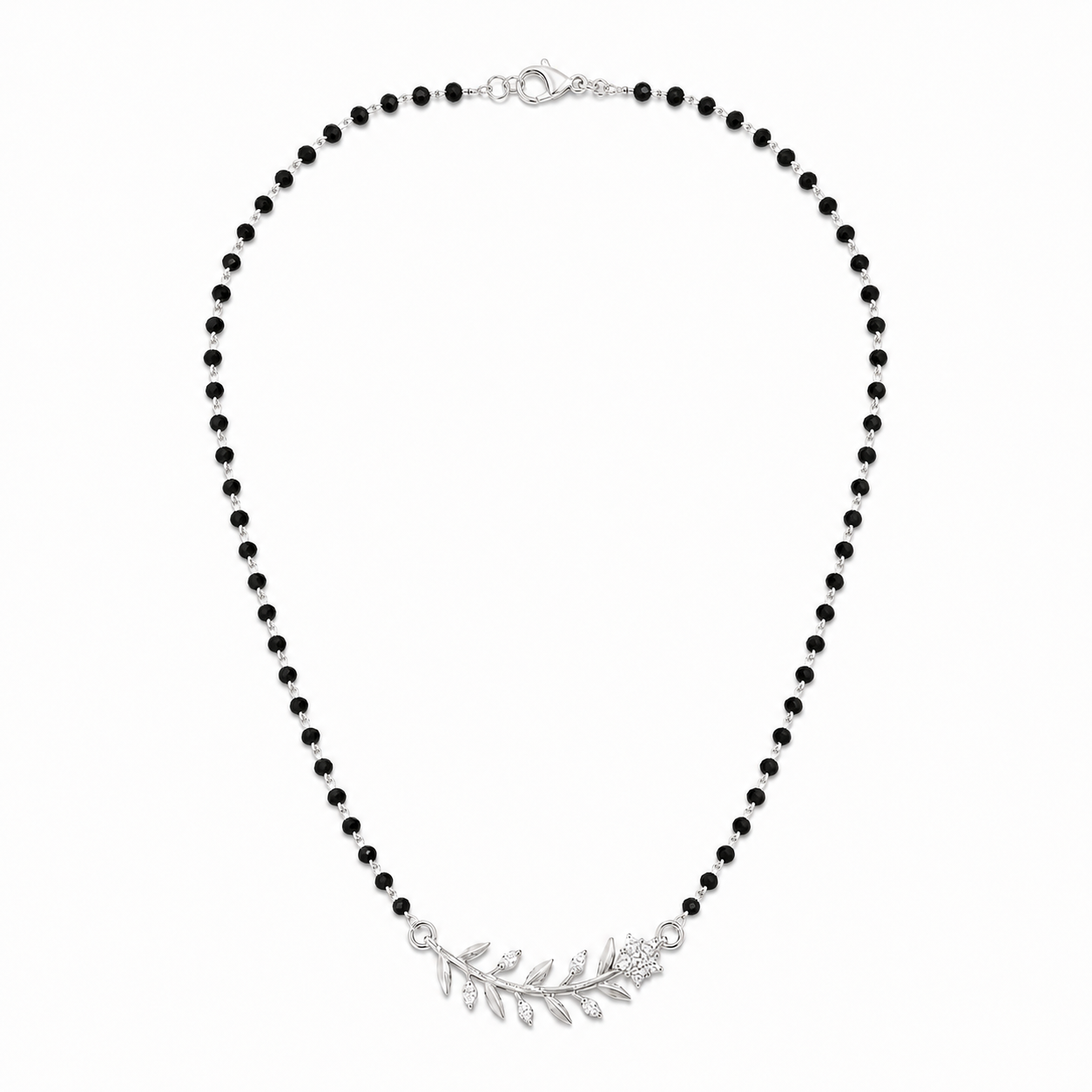 925 Sterling Silver Leaf & Floral Mangalsutra