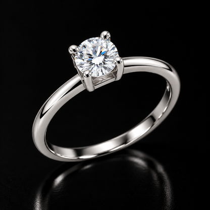 Classic Silver Solitaire Ring