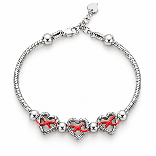 Red Infinity Heart Bracelet