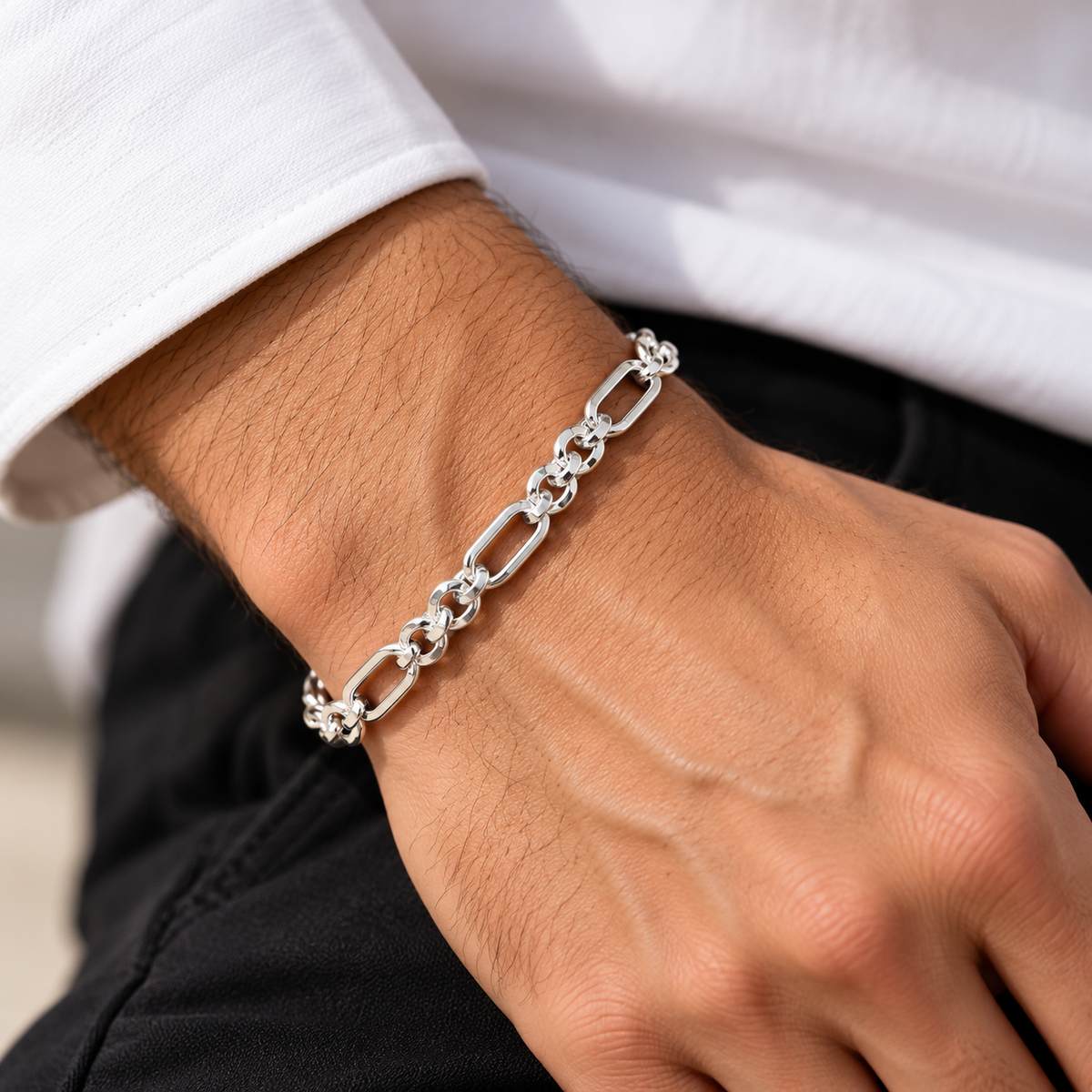 Men’s Aurev Link Silver Bracelet