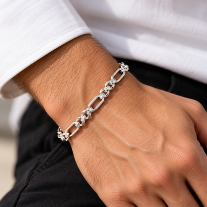 Men’s Aurev Link Silver Bracelet