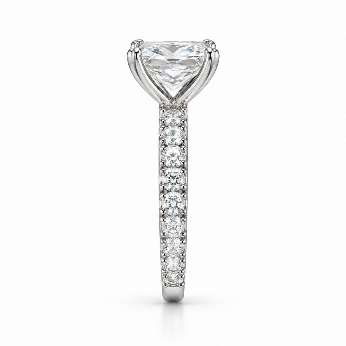 Princess-Cut Silver Ring