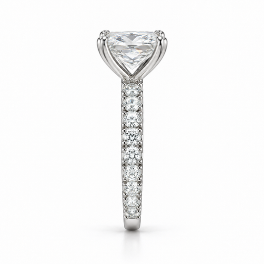 Princess-Cut Silver Ring
