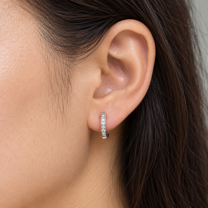 Silver Starlight Hoop Earrings