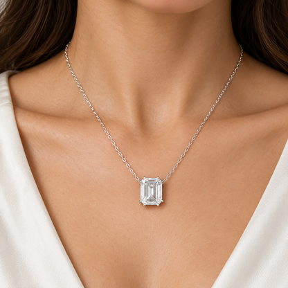 Rectangular Solitaire Necklace